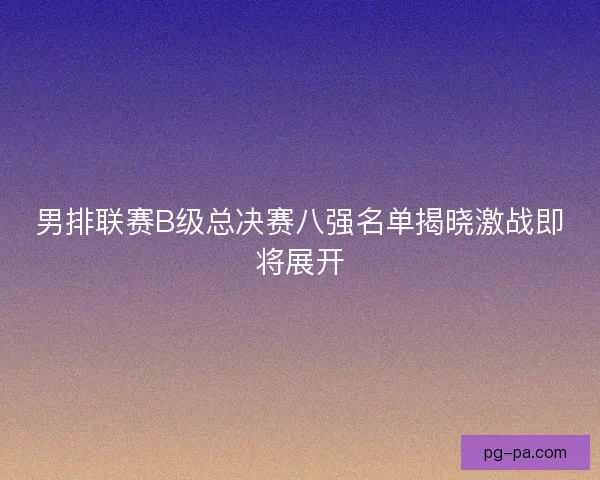 男排联赛B级总决赛八强名单揭晓激战即将展开 男排联赛B级总决赛八强名单揭晓激战即将展开